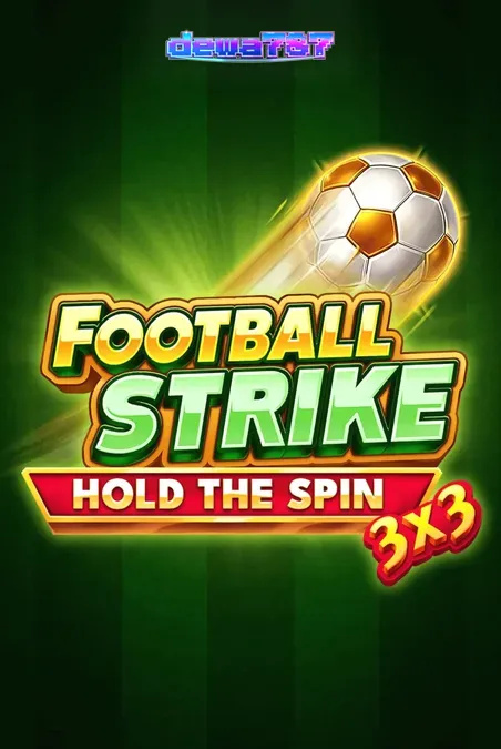 Tampilan antarmuka slot 3x3 Football Strike dengan elemen sepak bola dan mesin buah klasik.